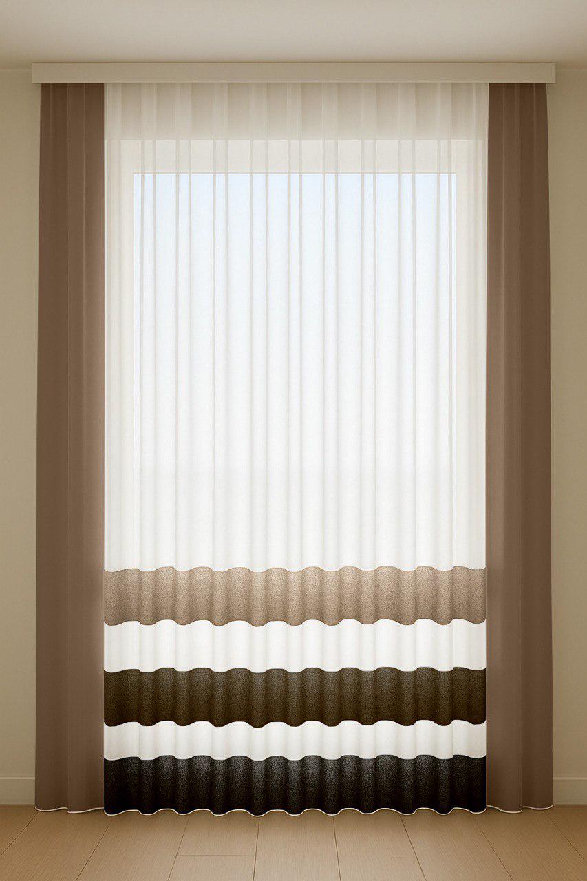 Тюль с горизонтальными полосами 500х300 см - фото 1