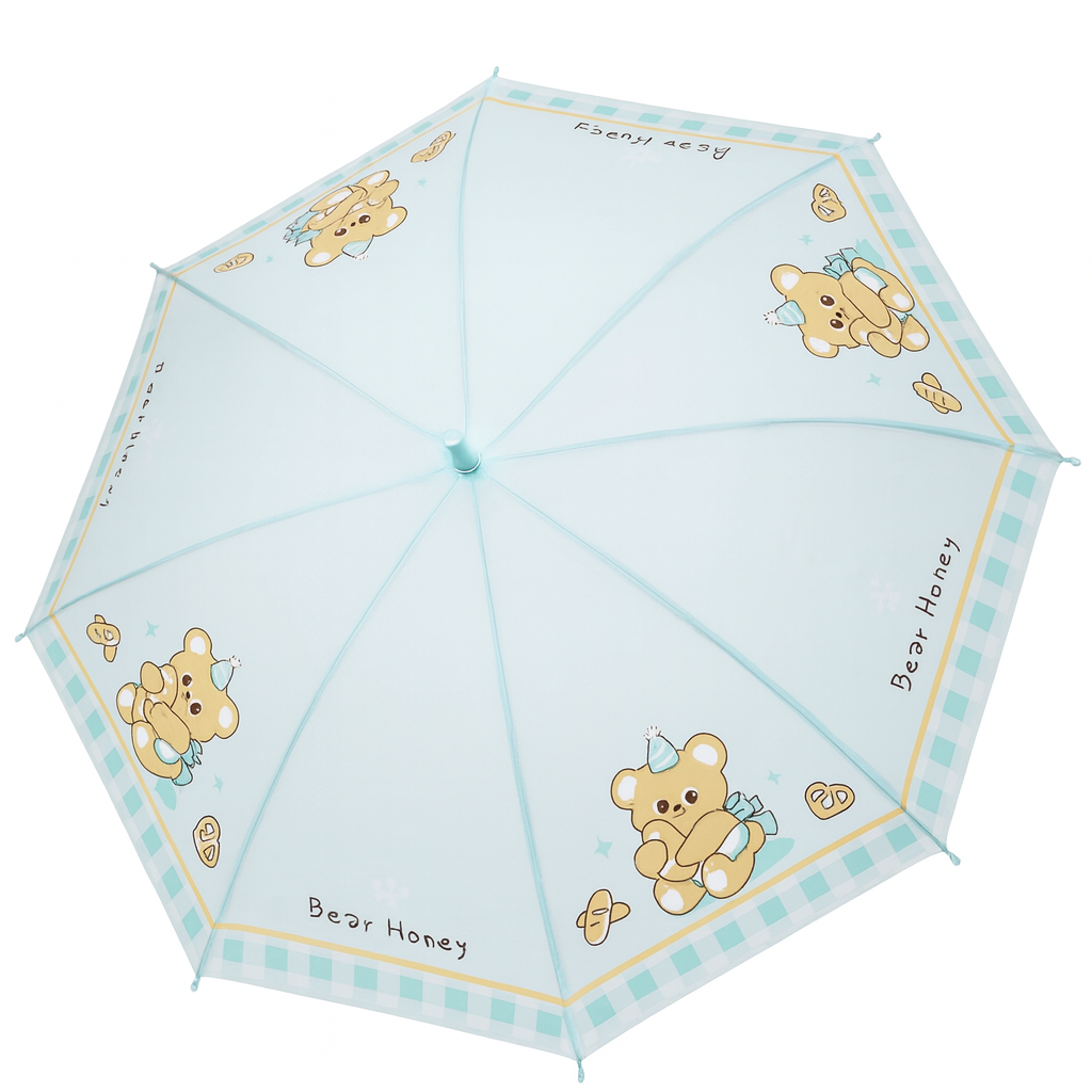 Зонтик детский 8 спиц Bear Honey ручка 68 см Мятный