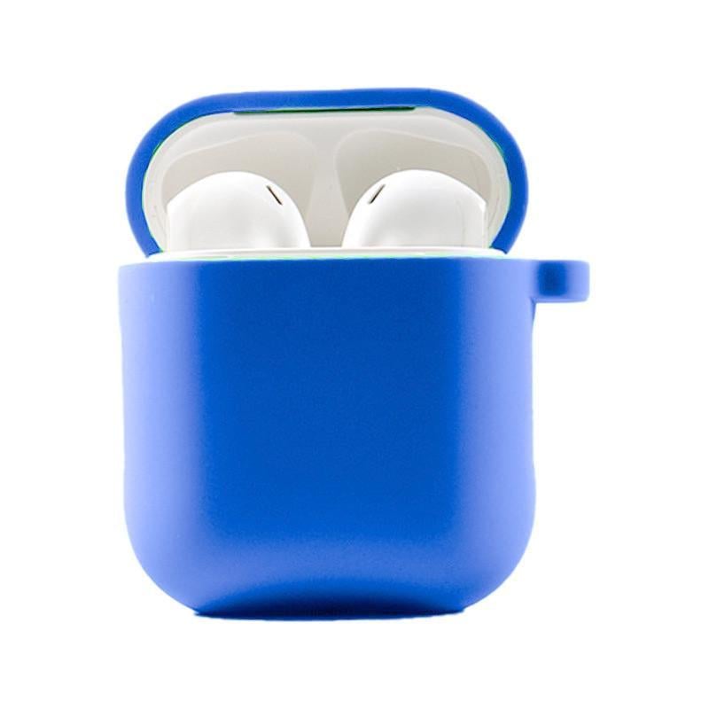 Футляр силіконовий Epik для навушників Airpods 1/2 з мікрофіброю Синій/Royal Blue (00000039442_22)