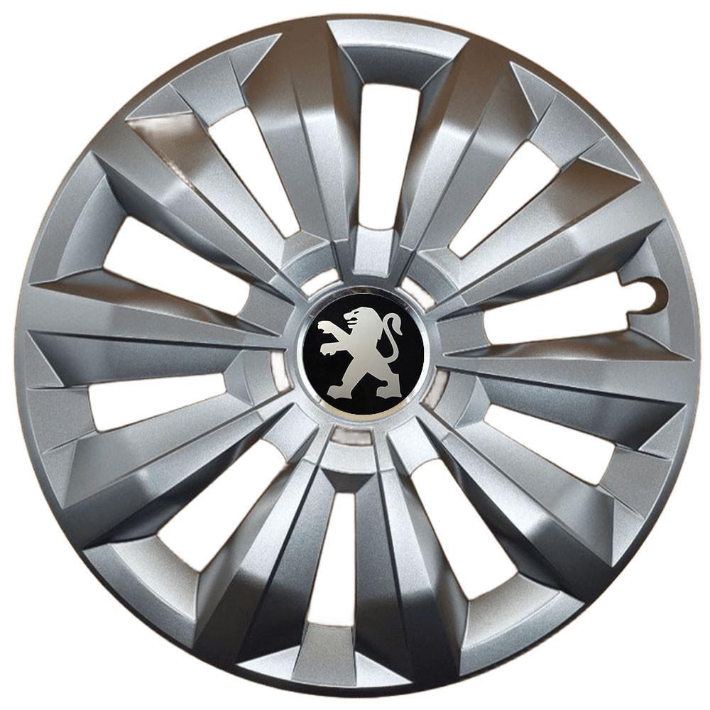 Ковпаки SJS R16 з логотипом Peugeot 434 4 шт. Сріблястий (2789081289)