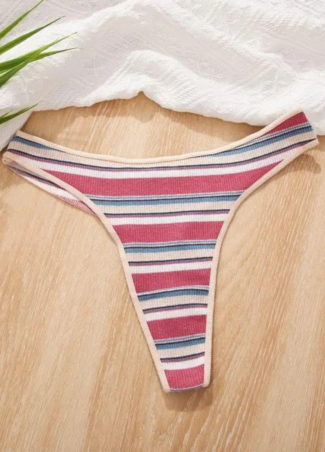 Трусики стринги женские Finetoo 694-42 полосатые S Розовый