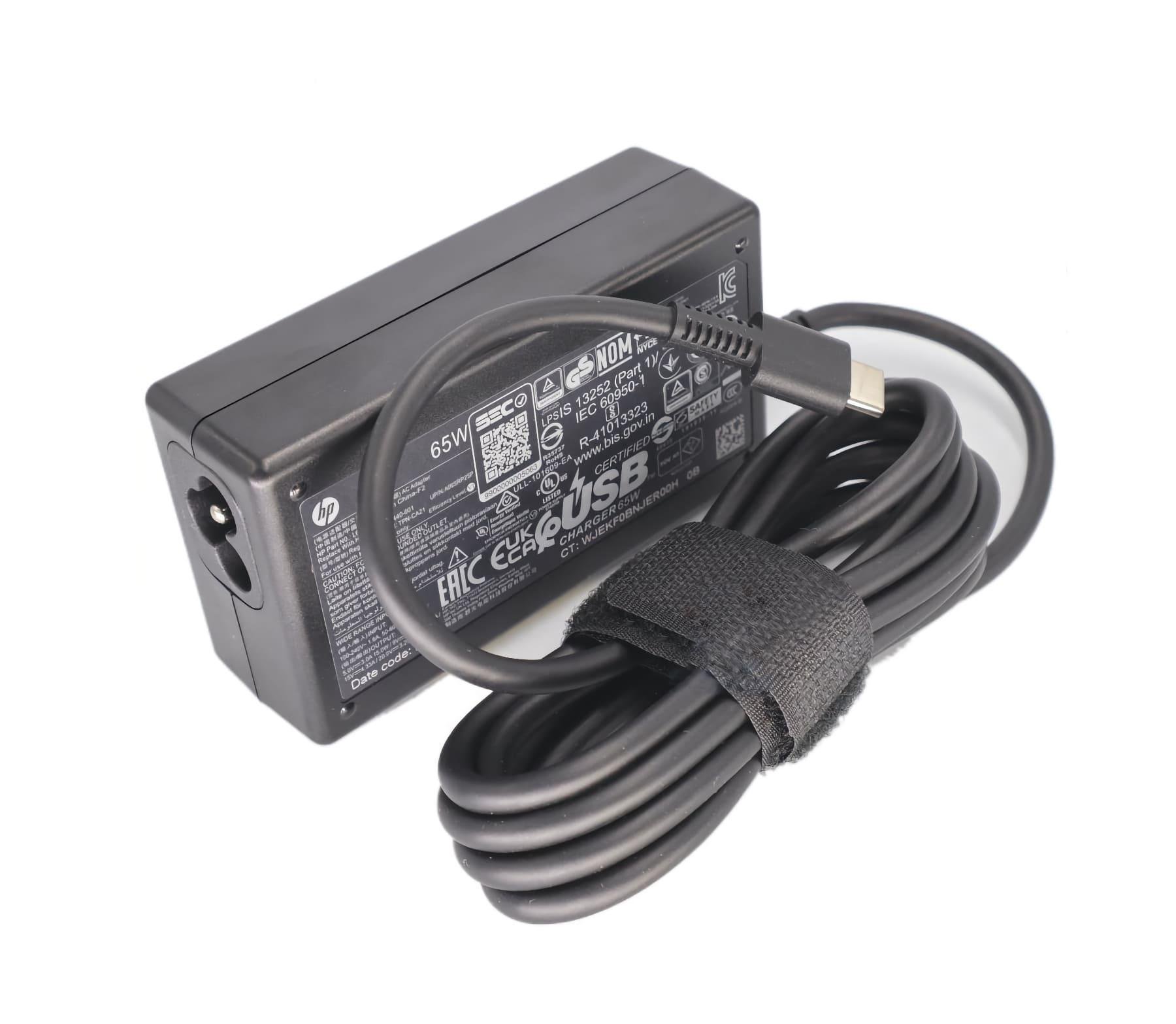 Адаптер для ноутбука HP 65W 5V-3A/9V-3A/12V-5A/15V-4,33A/20V-3,25A USB Type-C (TPN-CA21)