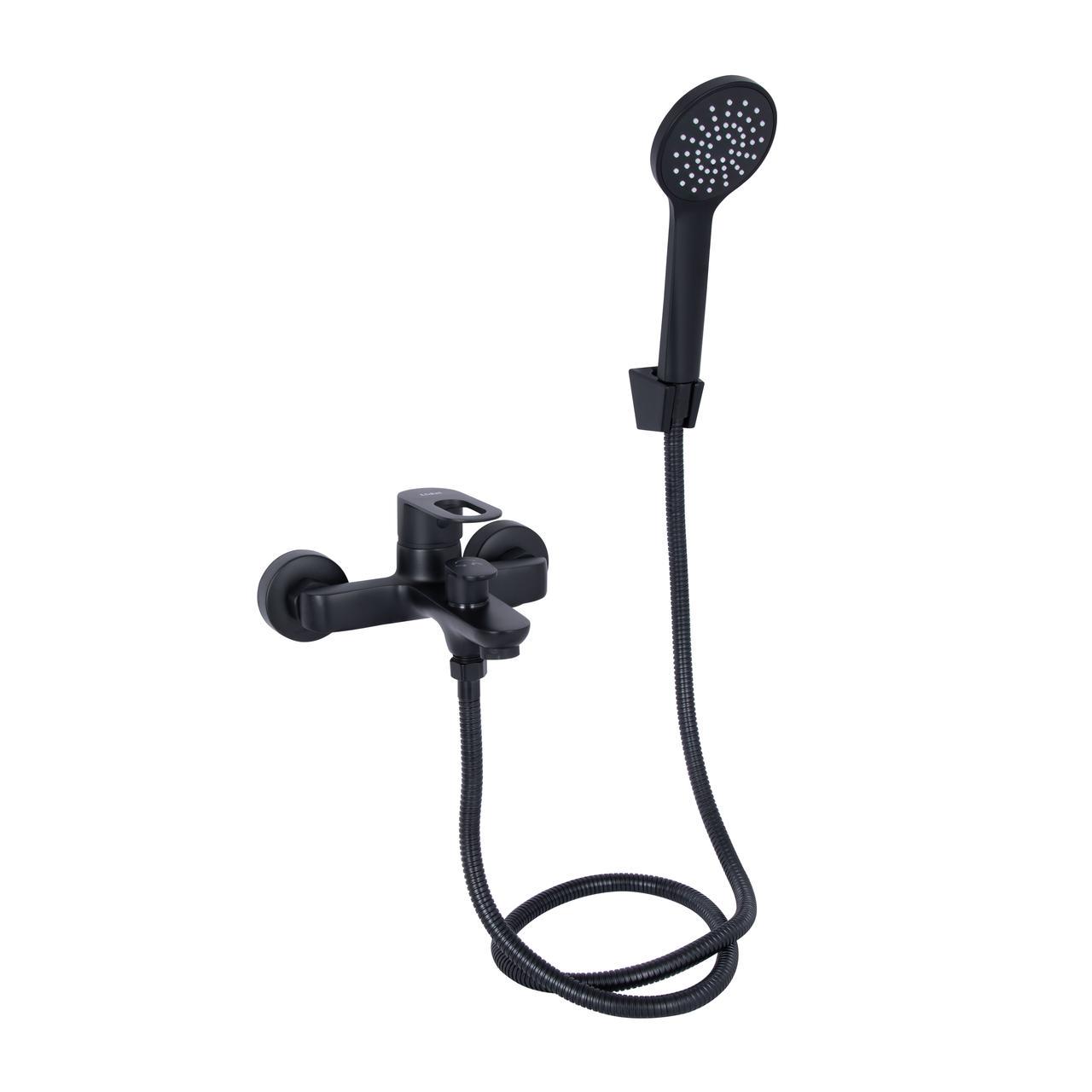 Смеситель для ванной Lidz Latwa 006 с душевым гарнитуром k35 LDLAT006BLA45419 Black (2553560697)