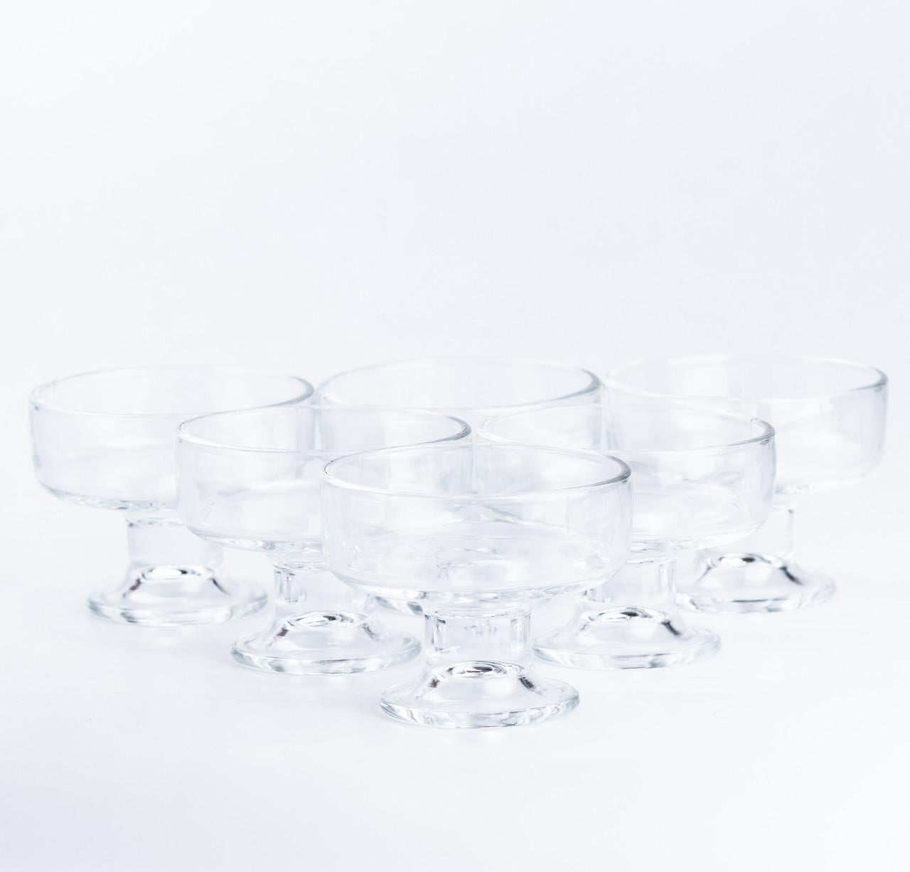 Креманки на ніжці скляні 6 шт. по 190 мл