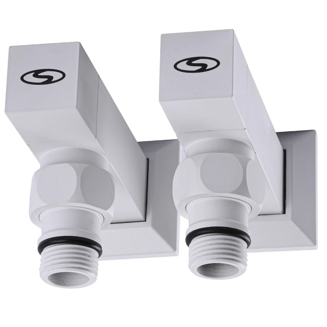 Комплект полуоборотных кранов угловых с американкой Solomon LUX 1/2" CUBE 8888 White (23500542) - фото 4 Комплект полуоборотных кранов угловых с американкой Solomon LUX 1/2" CUBE 8888 White (23500542) - фото 4