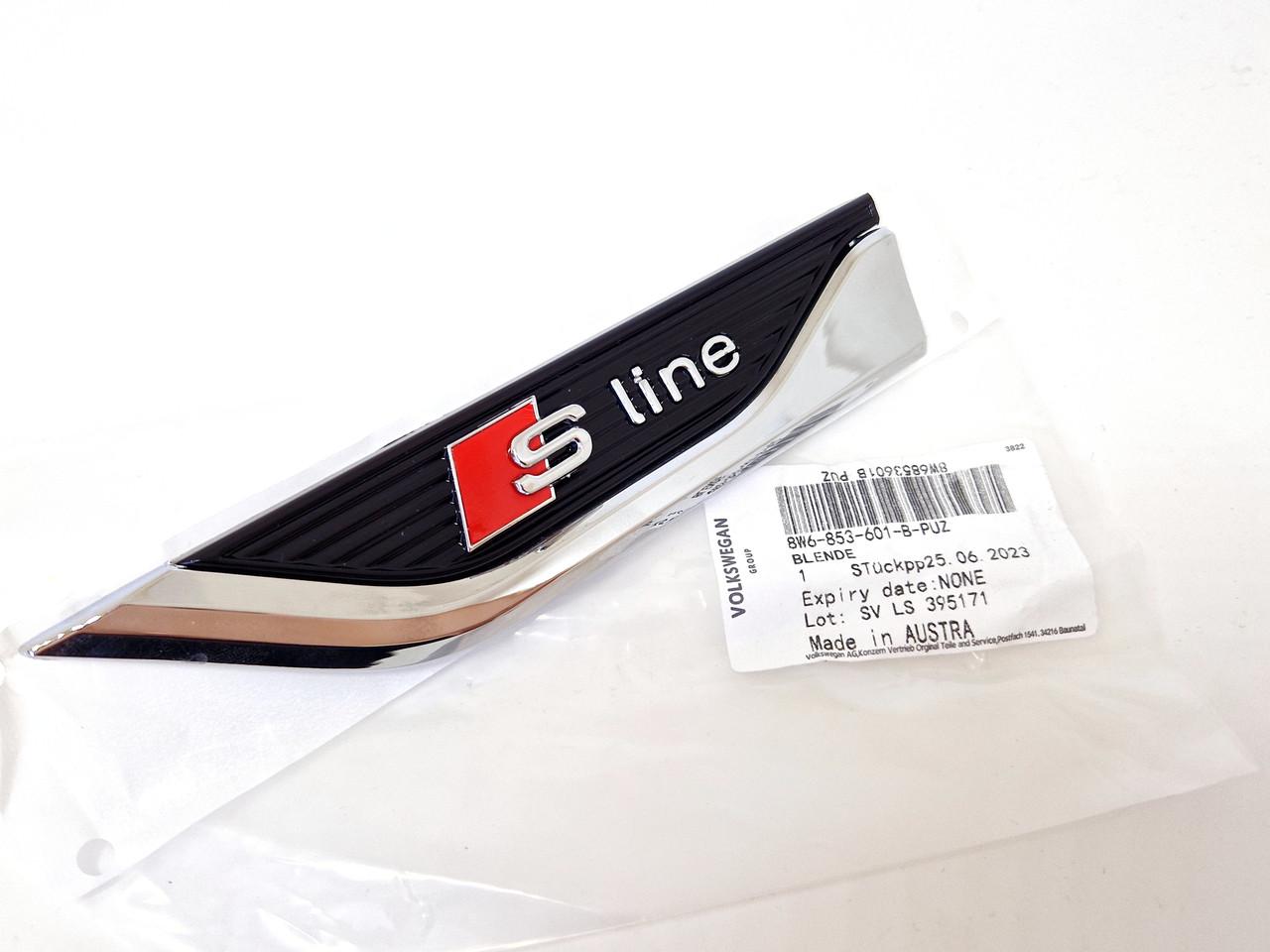 Емблема Audi S line на крила права 8W6853601B (8W6853601BPUZ)