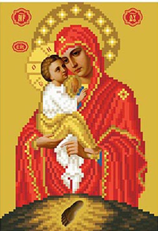 Схема картины Почаевская икона Божией Матери для вышивки бисером на ткани (ТО084)