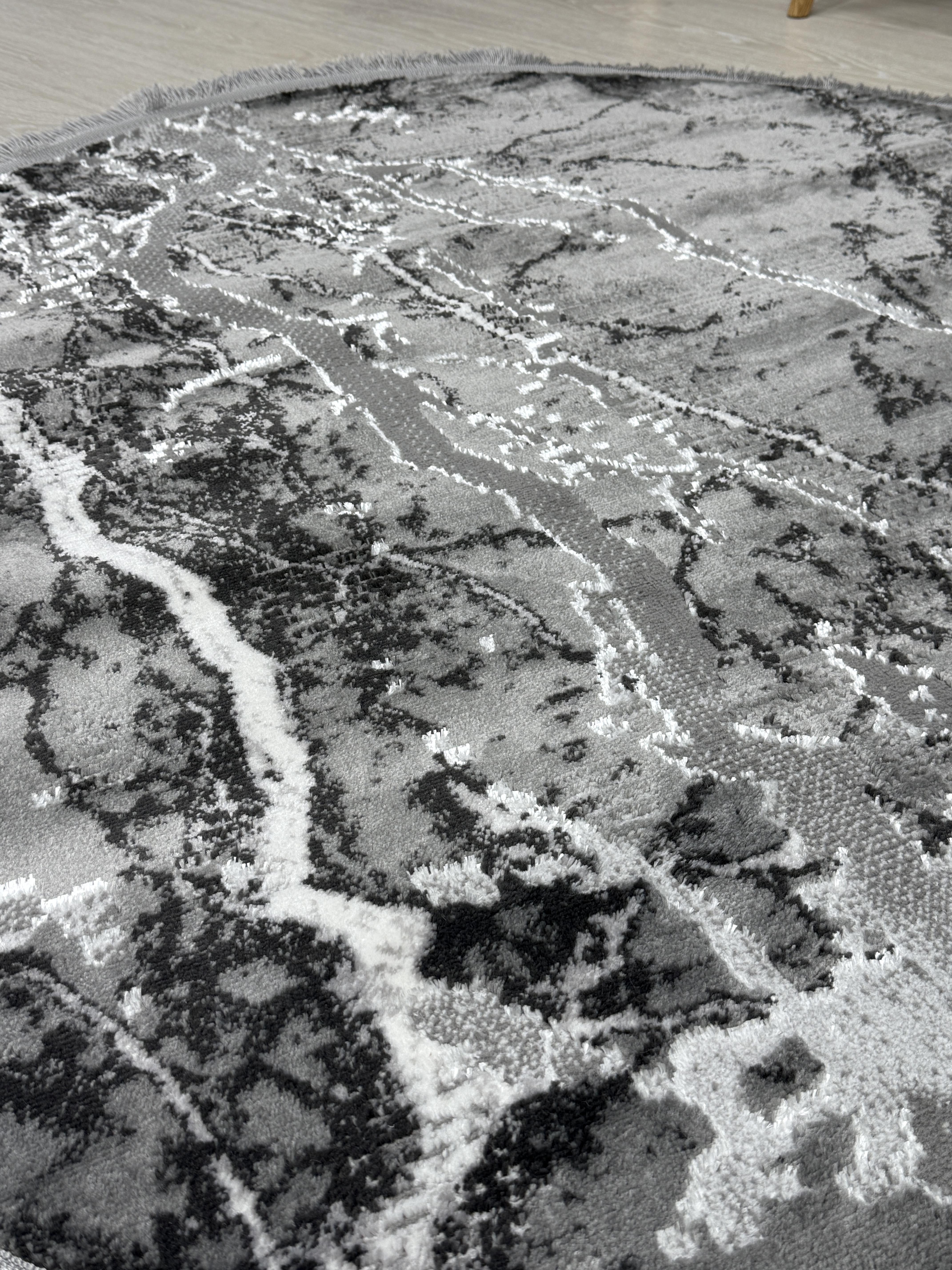 Ковер Mars с невысоким ворсом 200x200 см круг Антрацитовый (4640AA/KGS13) - фото 6 Ковер Mars с невысоким ворсом 200x200 см круг Антрацитовый (4640AA/KGS13) - фото 6