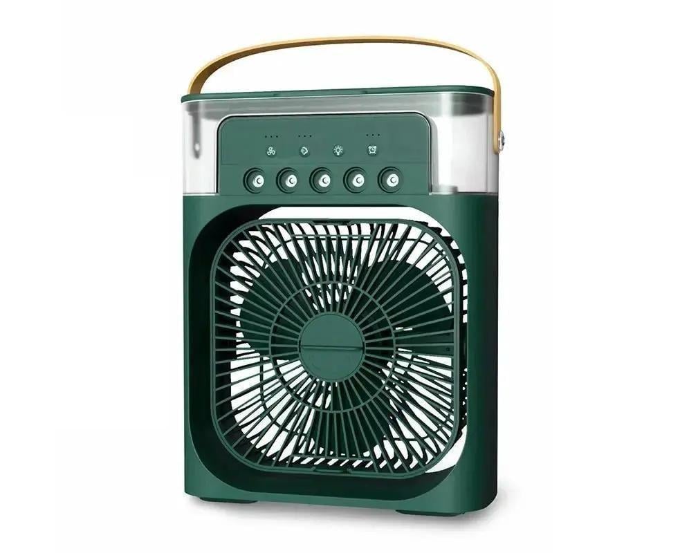 Вентилятор портативный с функцией увлажнения воздуха USB Green (18804974)