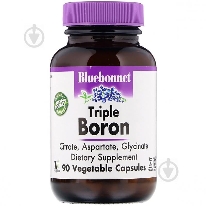 Тройной бор 3мг Bluebonnet Nutrition Triple Boron 90 вегетарианских капсул