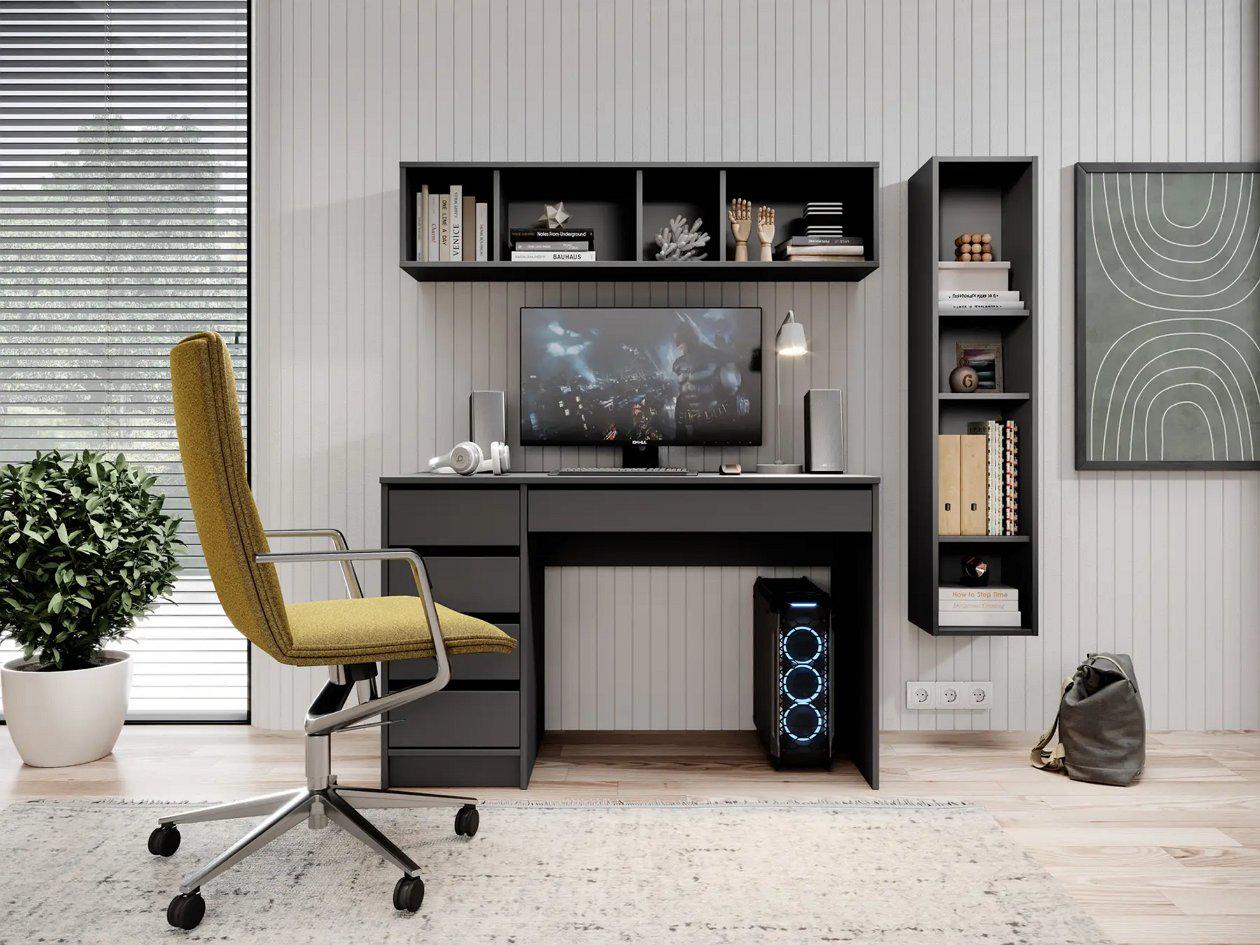 Стол туалетный Perfect Home Ada 5S/120 с 5 ящиками Антрацит (PFH-091308) - фото 8 Стол туалетный Perfect Home Ada 5S/120 с 5 ящиками Антрацит (PFH-091308) - фото 8