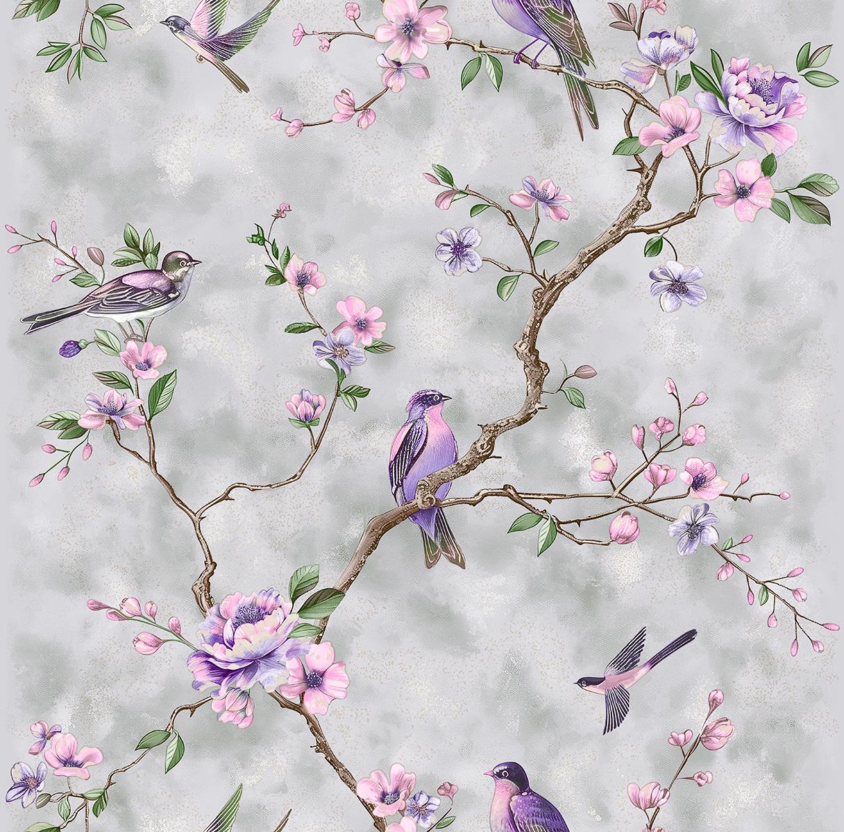 Обои бумажные Континент Тея Лиловый (1583)