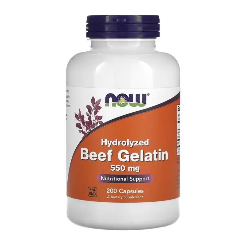 Желатин NOW Hydrolyzed Beef Gelatin 550 мг 200 капс. (20112-01) Желатин NOW Hydrolyzed Beef Gelatin 550 мг 200 капс. (20112-01)