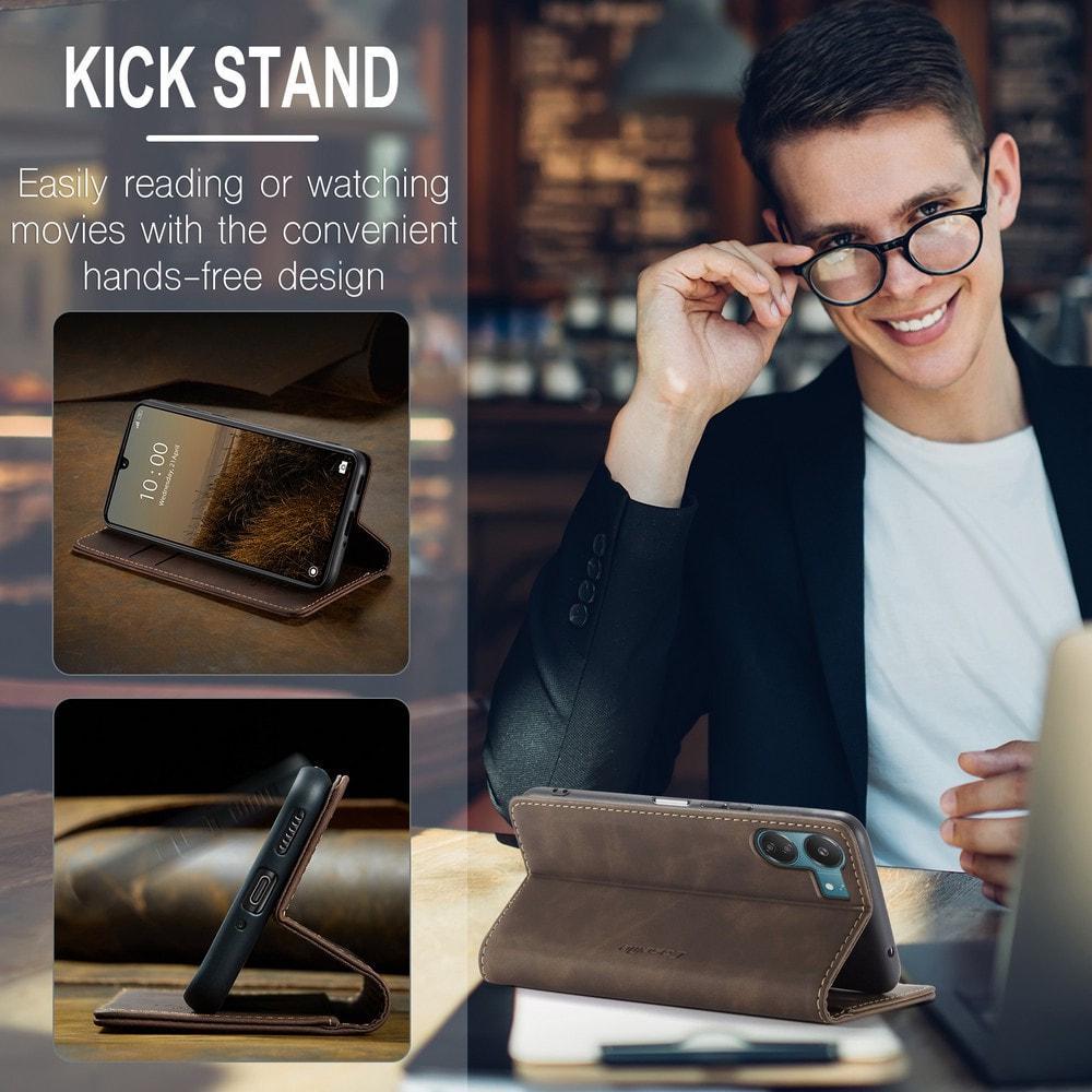 Чехол книжка с магнитом Xiaomi Poco C65 CaseMe Dark Brown (35389-05) - фото 5 Чехол книжка с магнитом Xiaomi Poco C65 CaseMe Dark Brown (35389-05) - фото 5