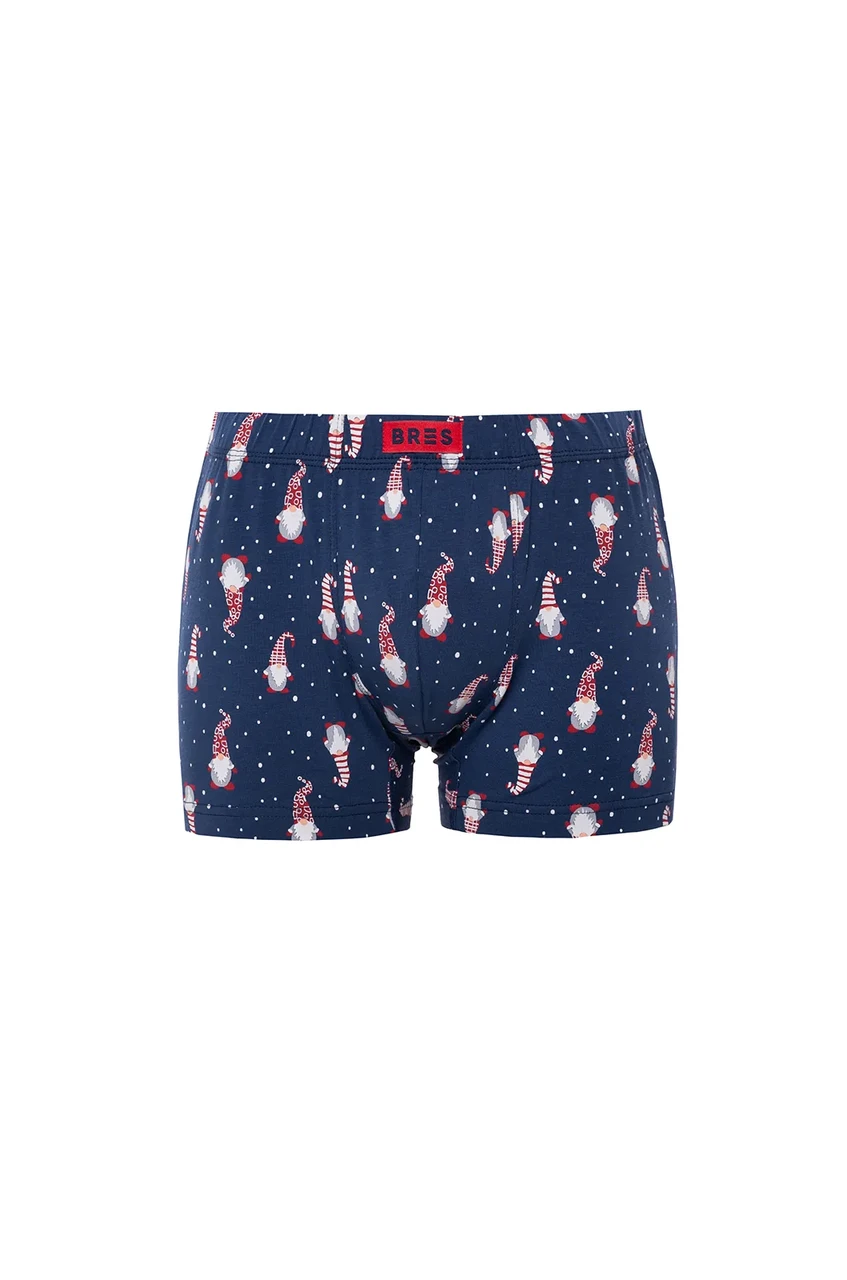 Труси боксери чоловічі Ellen BRES з новорічним принтом Гноми MSHK 304/03/156k XL Синий
