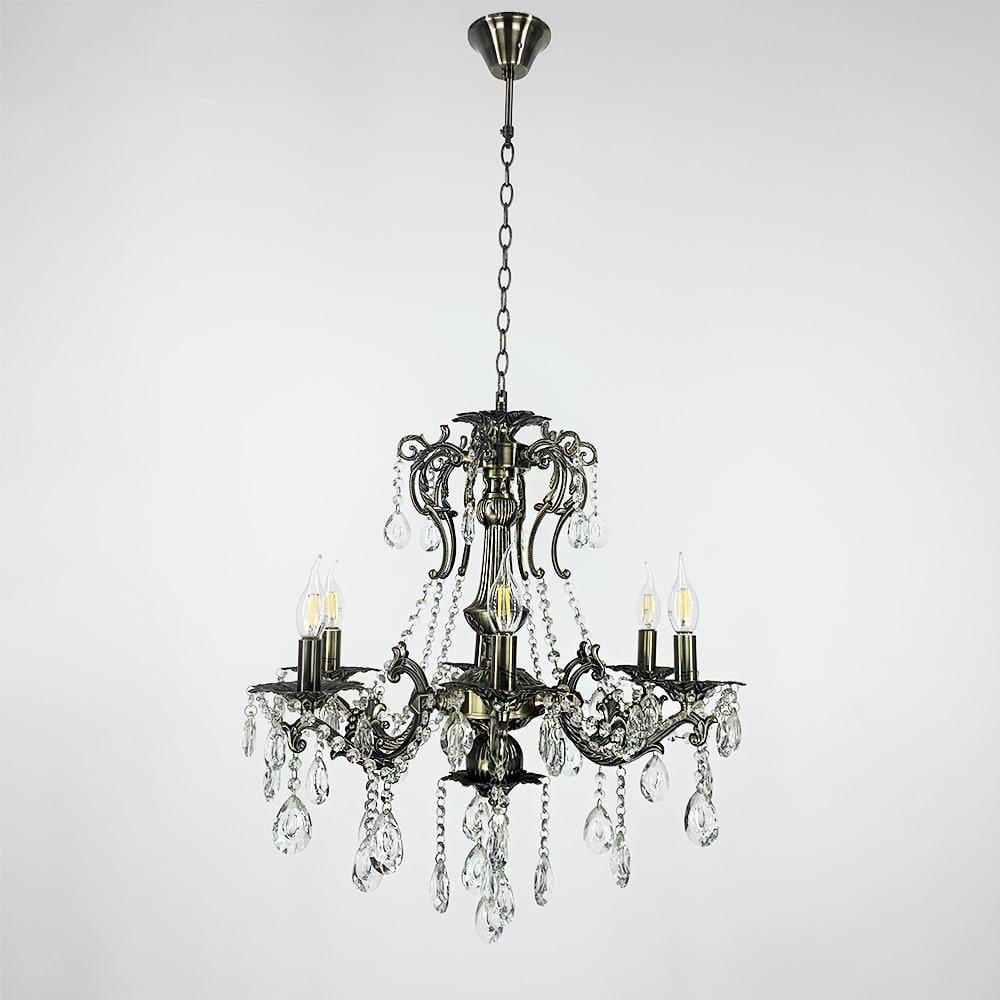 Люстра підвісна кришталева Crystal Life на 6 ламп Бронзовий (11549/6) Люстра підвісна кришталева Crystal Life на 6 ламп Бронзовий (11549/6)