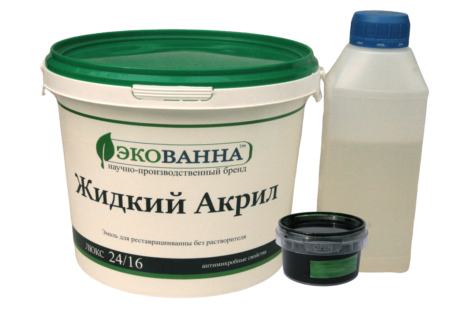 Акрил жидкий наливной ЕкоВанна для реставрации ванн 1,5 м Зеленый (23915744)