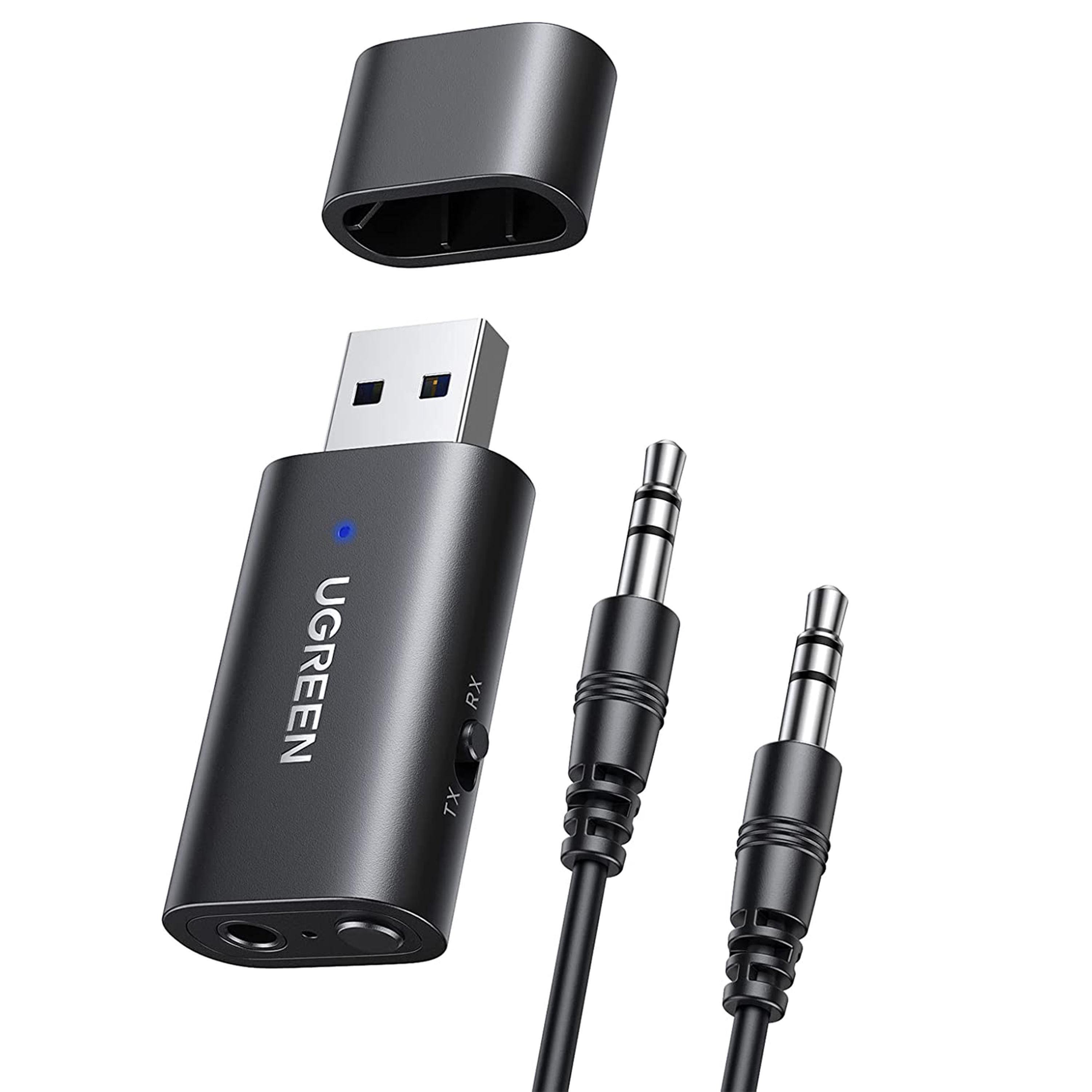 Адаптер UGREEN Bluetooth 5.1 приемник-передатчик USB-3,5 мм minijack с микрофоном AUX стерео Черный (60300)