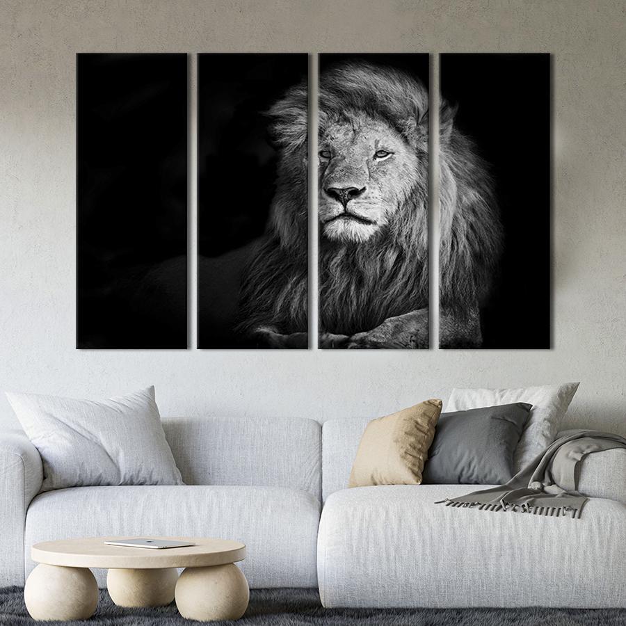 Модульная картина на холсте Полиптих Огромный африканский лев 209x133 см (150-41)