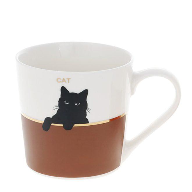 Чашка фарфоровая Flora Черный кот 0,35 л (32678)