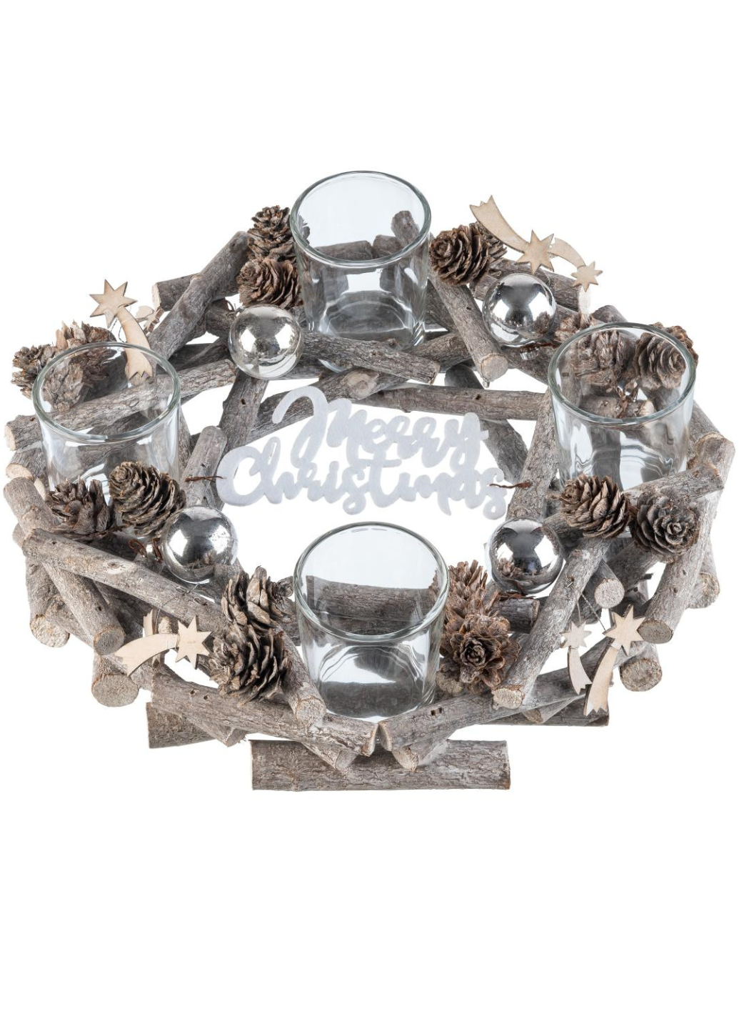 Рождественский венок-подсвечник Livarno Home Winter Magic из натуральных материалов 28 см Серебряный (7955) - фото 4 Рождественский венок-подсвечник Livarno Home Winter Magic из натуральных материалов 28 см Серебряный (7955) - фото 4