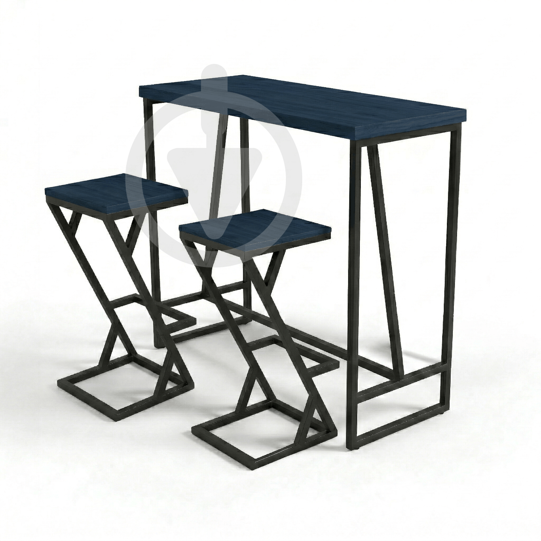 Барный стол со стульями AVVS Лофт 1110х470 мм натуральное дерево 40 мм/металлический каркас Черный/Графит Барный стол со стульями AVVS Лофт 1110х470 мм натуральное дерево 40 мм/металлический каркас Черный/Графит