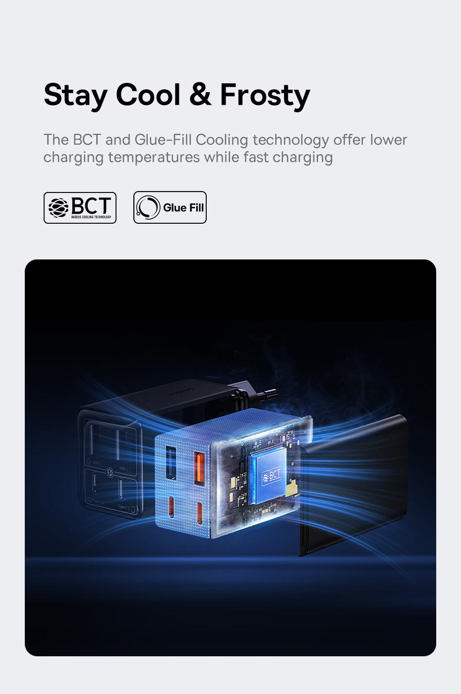 Зарядное устройство для BASEUS GaN6 Pro Fast Charger 2C+2U 65 W Black (28939208) - фото 4 Зарядное устройство для BASEUS GaN6 Pro Fast Charger 2C+2U 65 W Black (28939208) - фото 4