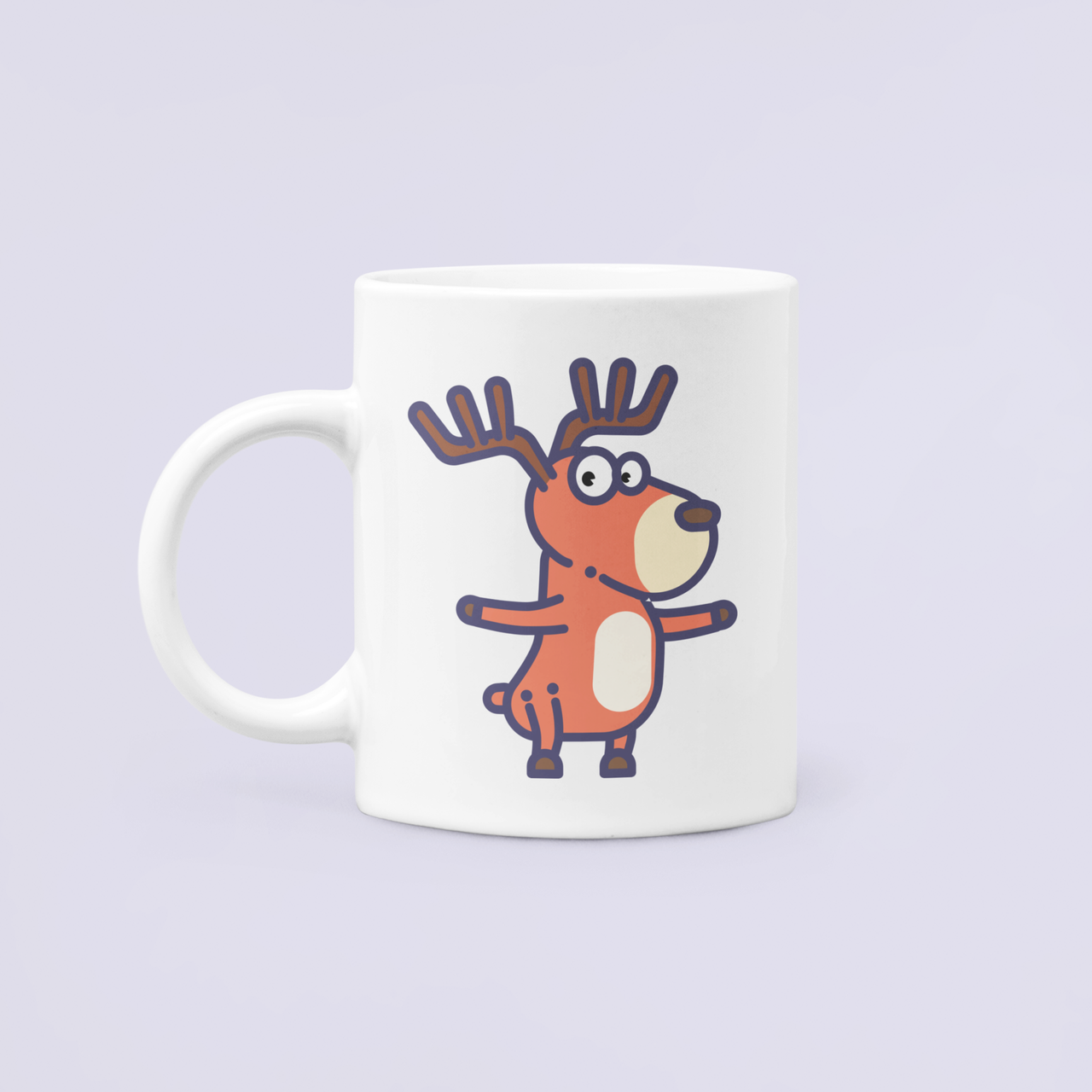 Чашка керамическая с принтом Олень объятия 330 мл Белый (НГ101Ч)