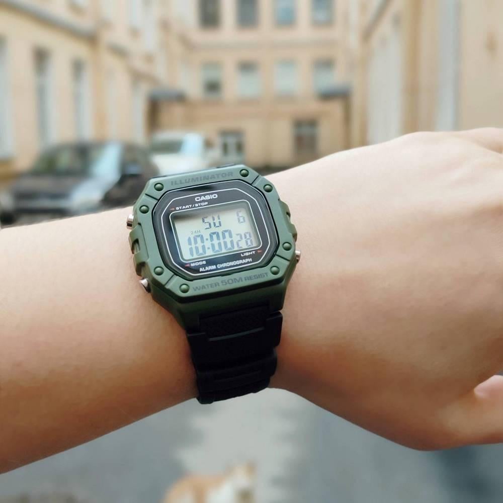 Спортивные часы Casio W-218H-3A водостойкие в коробке Green/Black - фото 6 Спортивные часы Casio W-218H-3A водостойкие в коробке Green/Black - фото 6