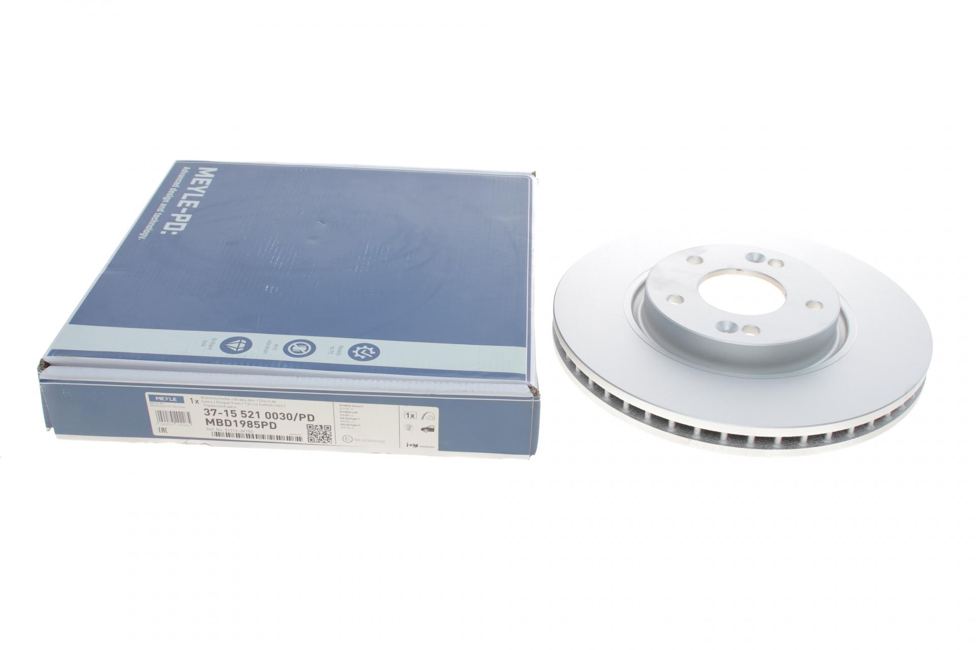 Тормозной диск передний MEYLE для Hyundai Sonata V 05-10/i40/Kia Sportage 10-300x28 мм (37-15 521 0030/PD)