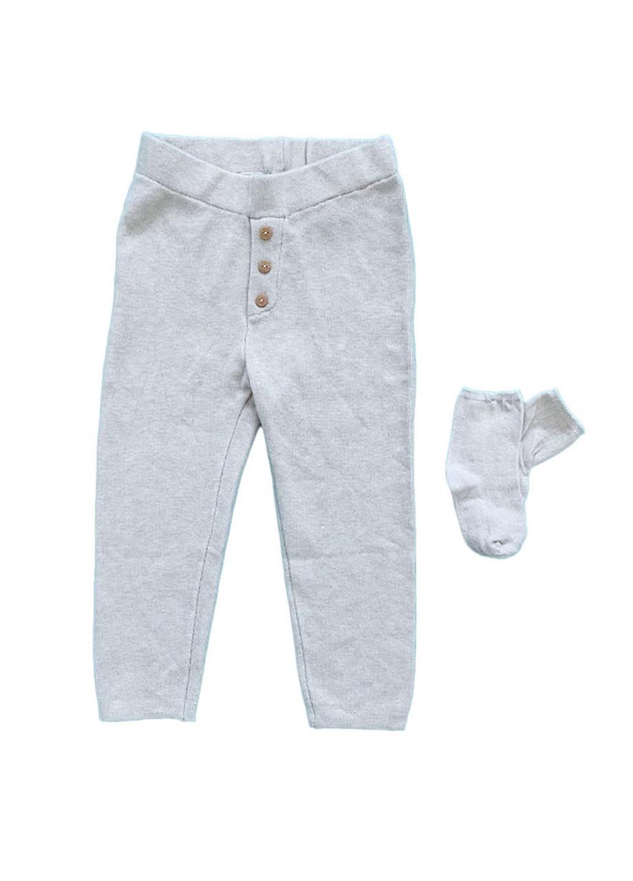 Брюки детские Kiabi однотонные с носочками 18-24 мес. 86 см Бежевый (2081861086)