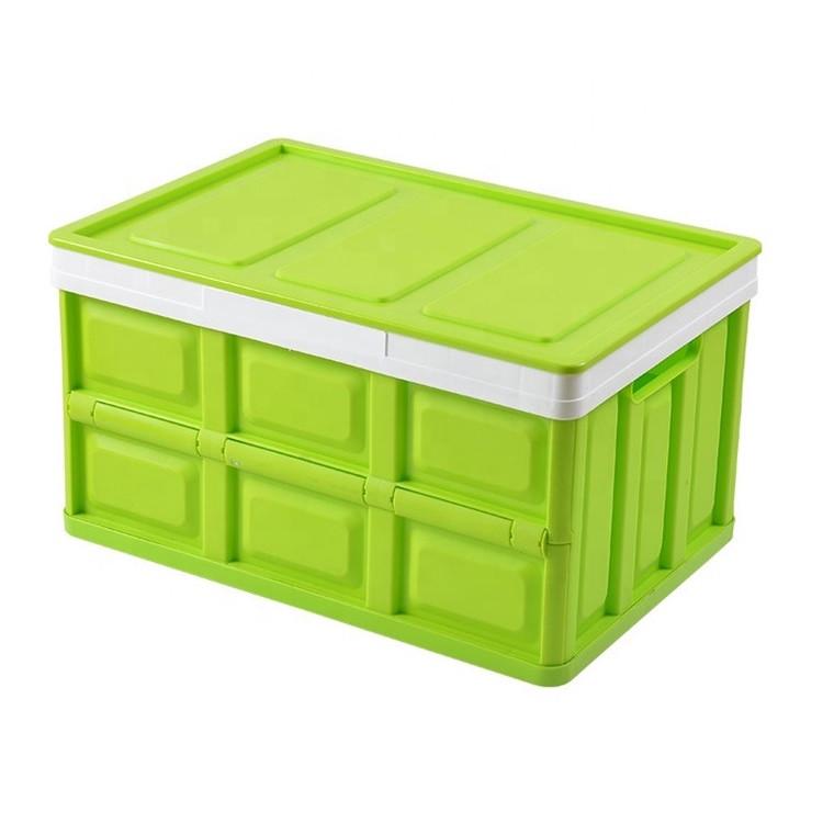 Складной органайзер SUNROZ Folding Car Storage Box пластиковый в багажник автомобиля S Зеленый (SUN6835)