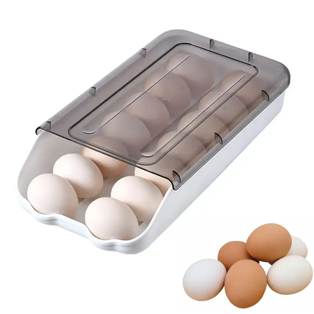 Лоток органайзер для хранения яиц с крышкой на 14 яиц (Egg storage box)