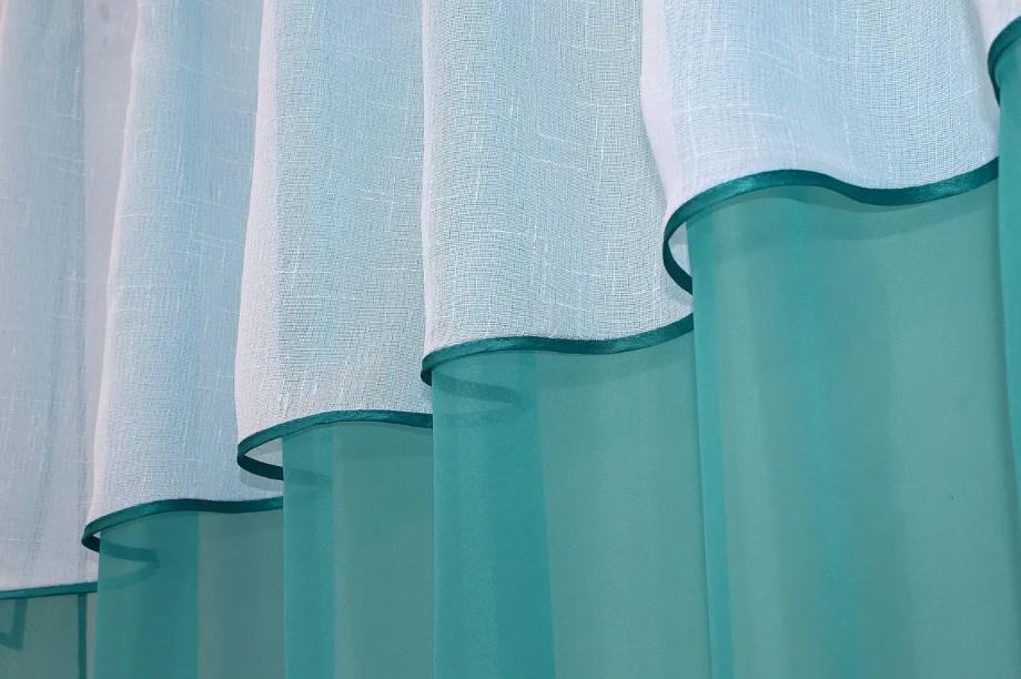 Гардина шифон/лен 270х170 см Лазурный/Белый (047к) - фото 5 Гардина шифон/лен 270х170 см Лазурный/Белый (047к) - фото 5