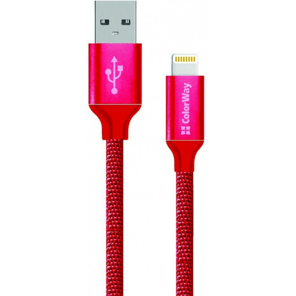 Кабель Colorway USB to Lightning 1 м Red (CW-CBUL004-RD) - фото 2