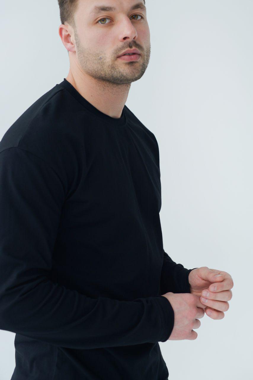 Лонгслів чоловічий Базовий р. 52-54 Чорний (14-3308 2) - фото 4 Лонгслів чоловічий Базовий р. 52-54 Чорний (14-3308 2) - фото 4