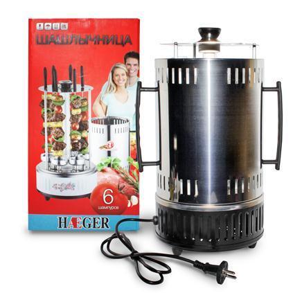 Шашлычница электрическая HAEGER HG-8612 6 шампуров - фото 2 Шашлычница электрическая HAEGER HG-8612 6 шампуров - фото 2
