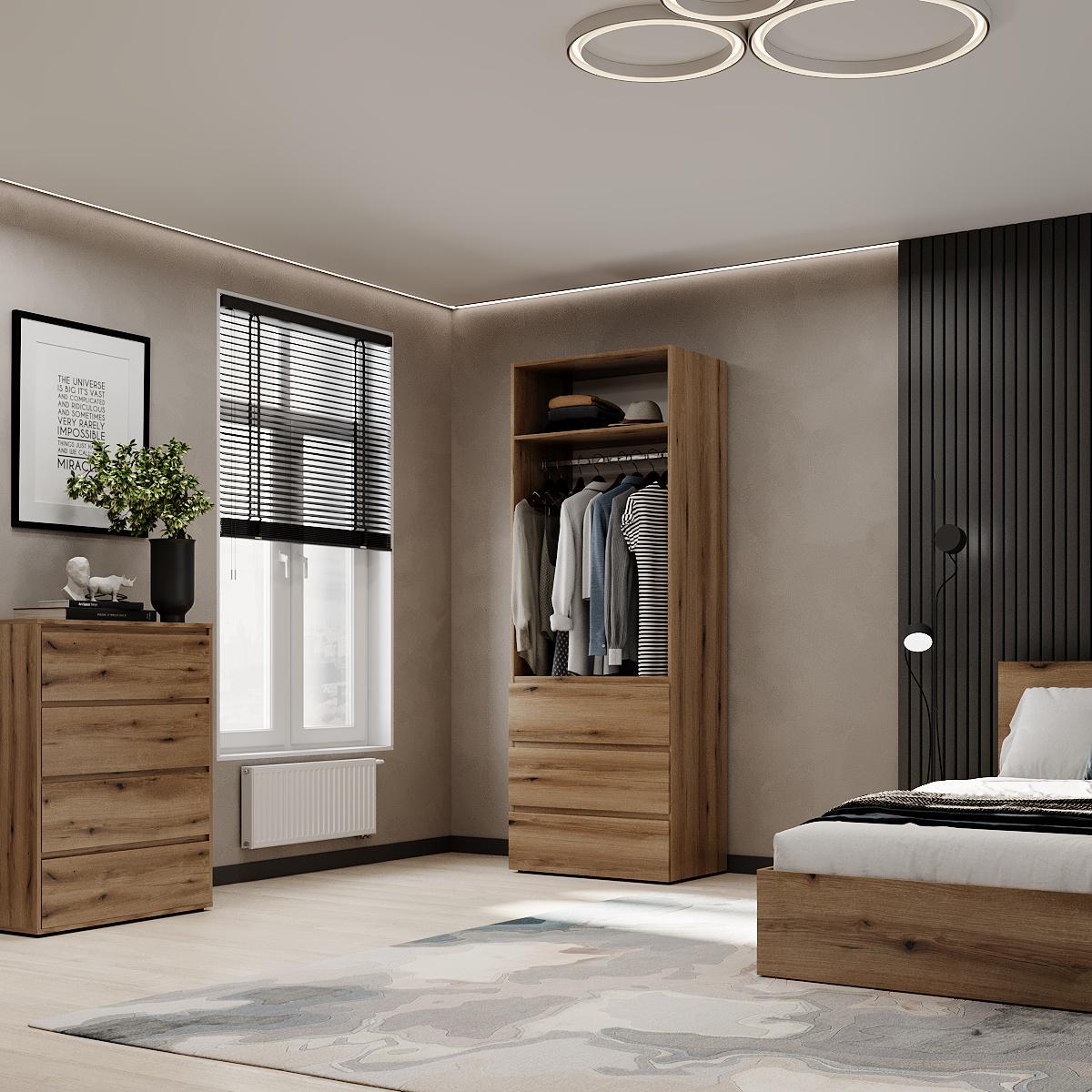 Шафа розпашна ART IN HEAD №2 Light 800x500x2200 мм Дуб Евок прибережний (GALT12100000000) - фото 4 Шафа розпашна ART IN HEAD №2 Light 800x500x2200 мм Дуб Евок прибережний (GALT12100000000) - фото 4