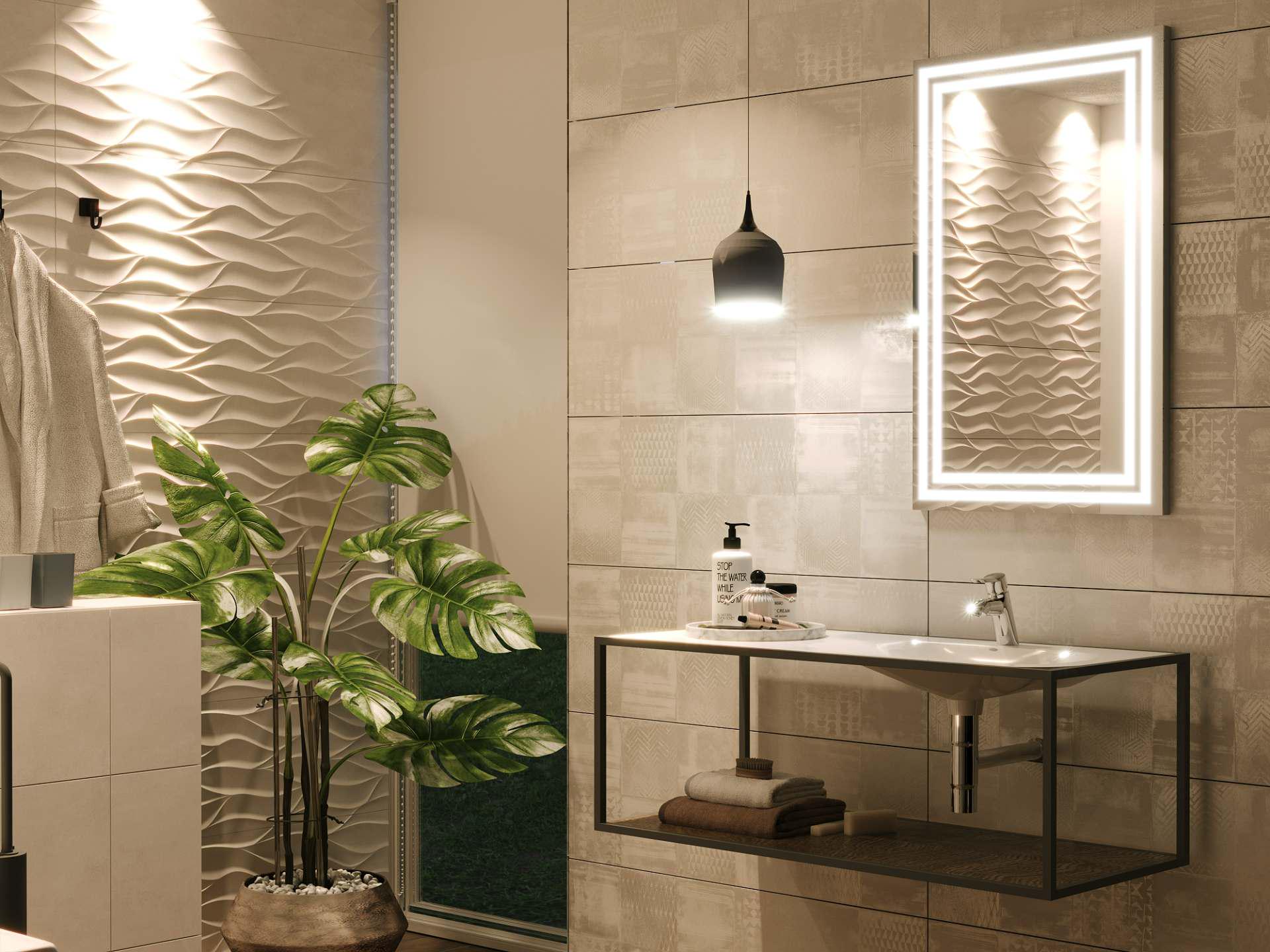 Зеркало Dim Dzerkal CRETIO с LED-подсветкой 50х70 см (9273)