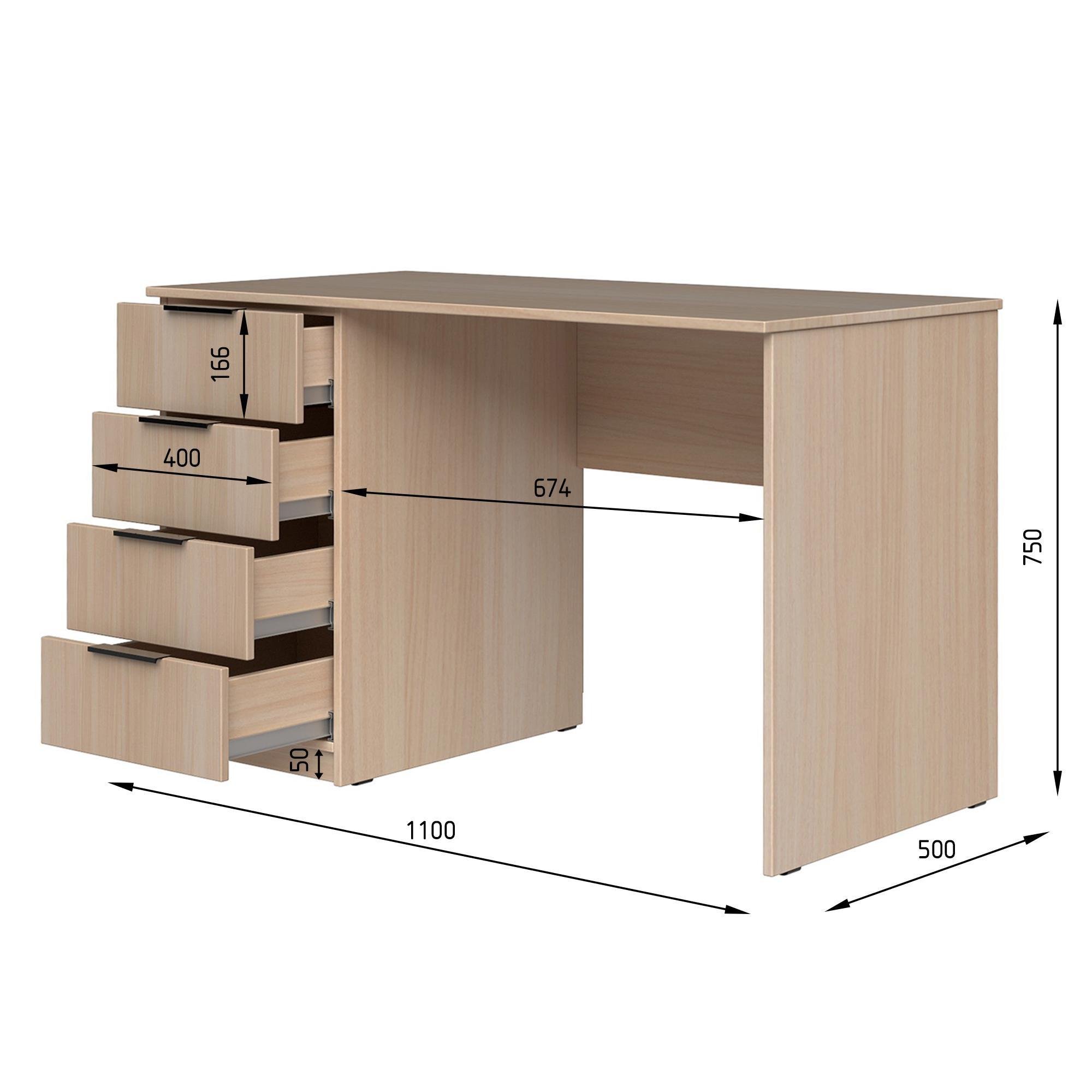 Стол письменный СП2 4Я SENAM 750х1100х500 мм корпус ДСП Серый Графит фасад МДФ краска RAL9001 Светло-бежевый фрезеровка Плаше Грос - фото 2 Стол письменный СП2 4Я SENAM 750х1100х500 мм корпус ДСП Серый Графит фасад МДФ краска RAL9001 Светло-бежевый фрезеровка Плаше Грос - фото 2