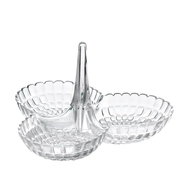Менажница на 3 секции Guzzini Tiffany 19920000 с ручкой 25х23,5х15,5 см Прозрачный (19920000)