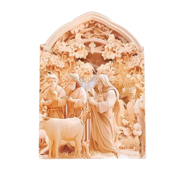 Открытка 3D с объемной композицией Рождество Христово 15,7x11 см