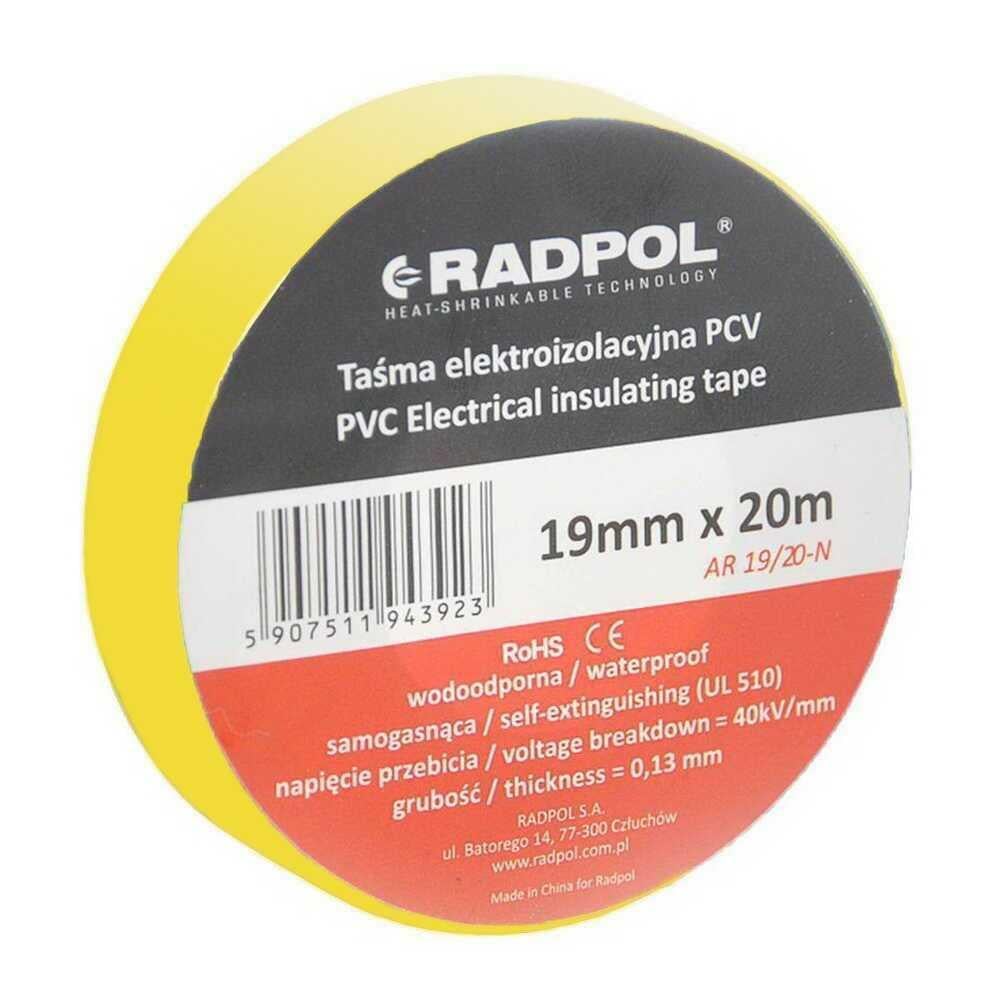 Изолента морозостойкая Radpol 0,13х19 мм/20 м Желтый (AR 19/20-Z)