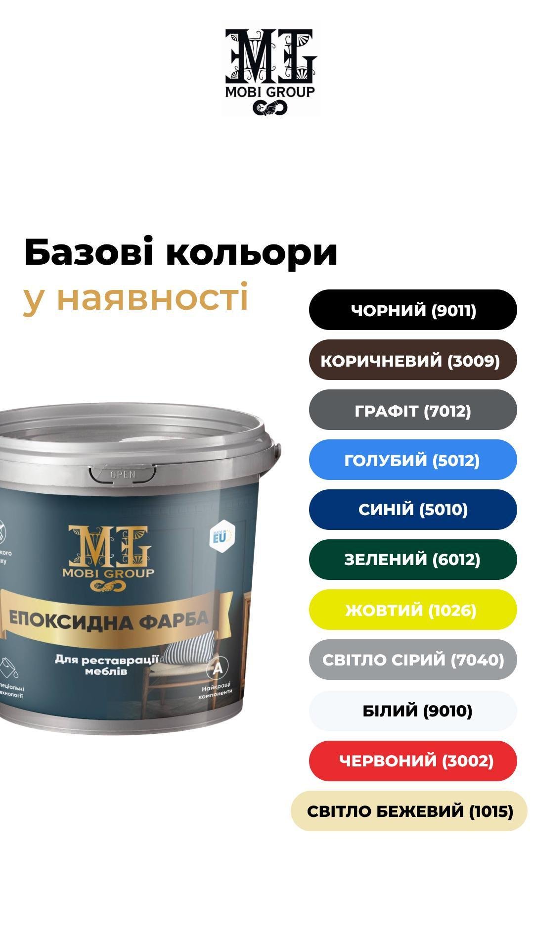 Епоксидна фарба для меблів 1 кг Жовтий (23511218) - фото 3