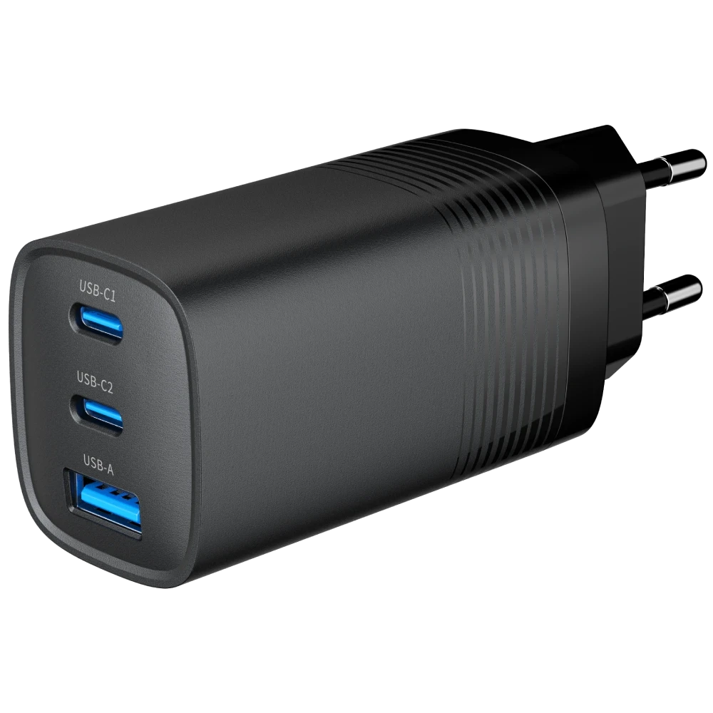Зарядний пристрій мережевий Gembird TA-UC-PDQC65-01-BK USB Type A/USB Type C (2983440302)