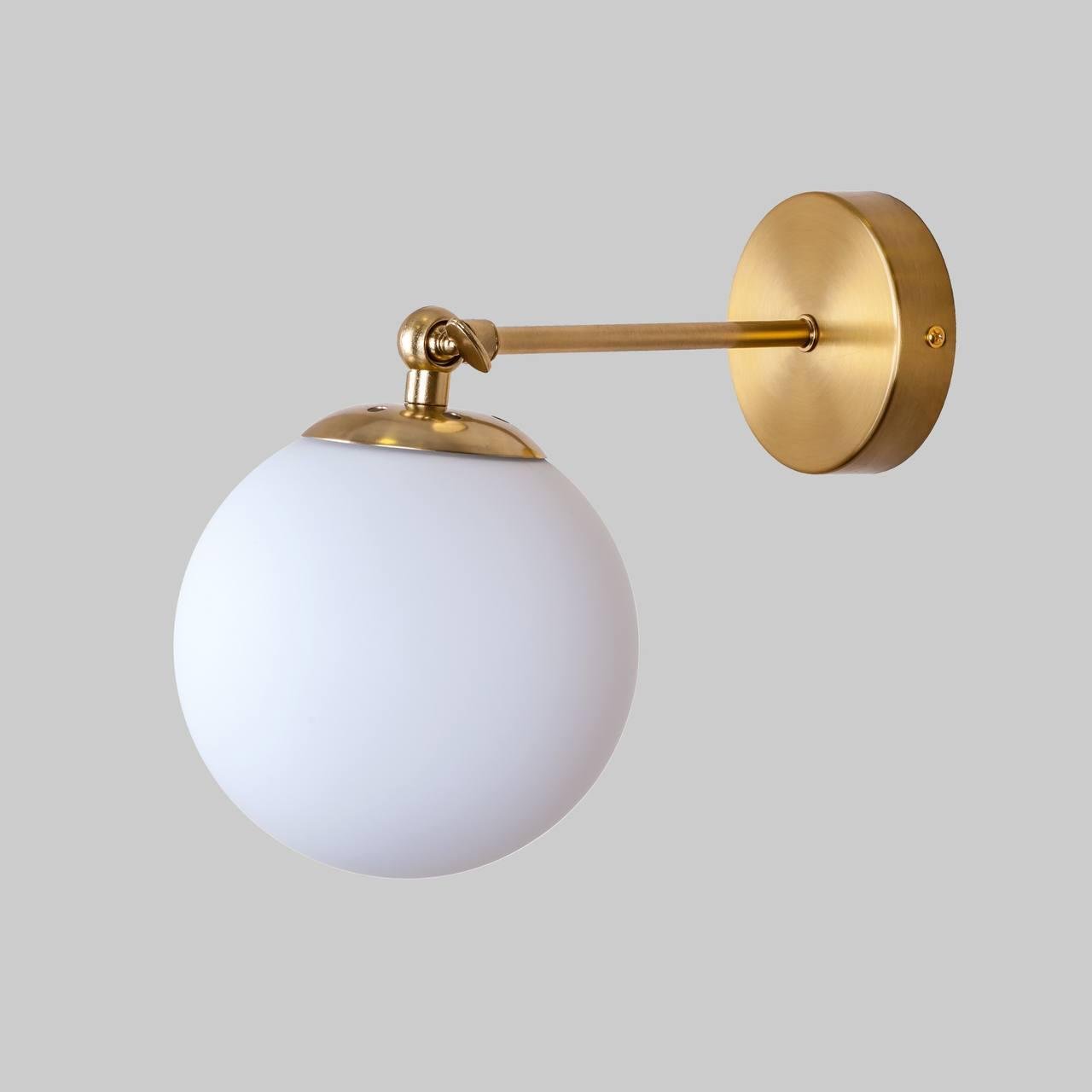 Бра с белым шаром 15 см (56-WPR150F-1 BRZ+WH)