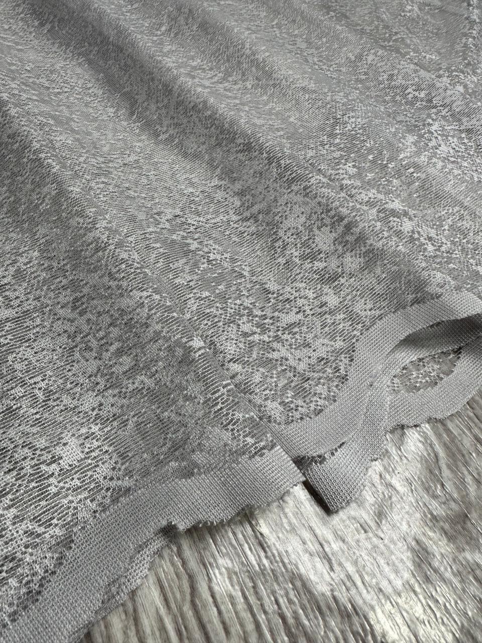 Тюль вуаль готовий Мармур на основі жакарду на тасьмі 6 см 500x250 см Сірий (1147-С-Т46) - фото 8