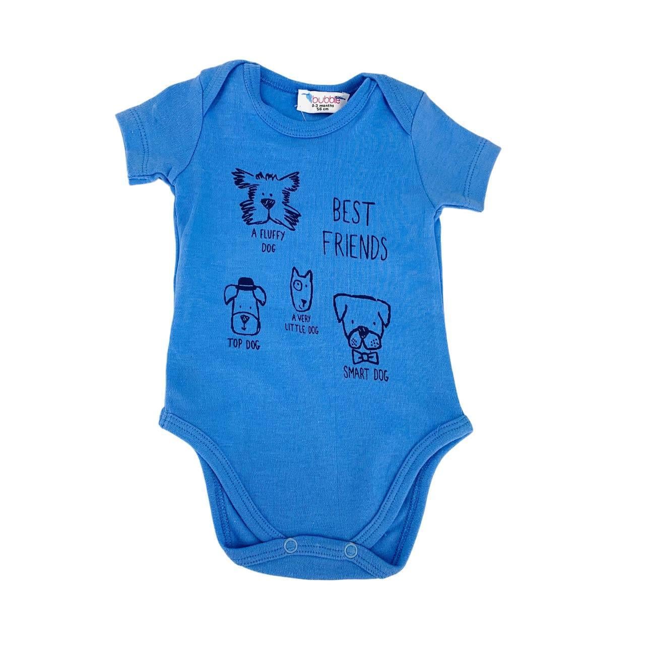 Боді Bubble Kids 151-04 собаки 68 см 6 міс. Синій (32539694)