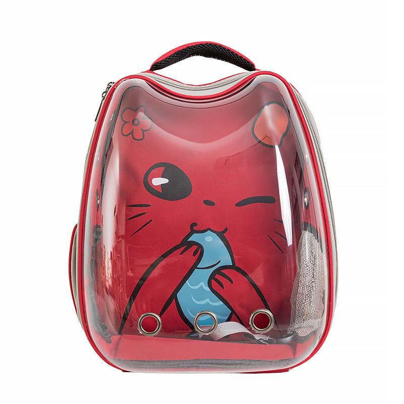 Рюкзак-перенос для кошек Taotaopets 2024 Panoramic Cats Red