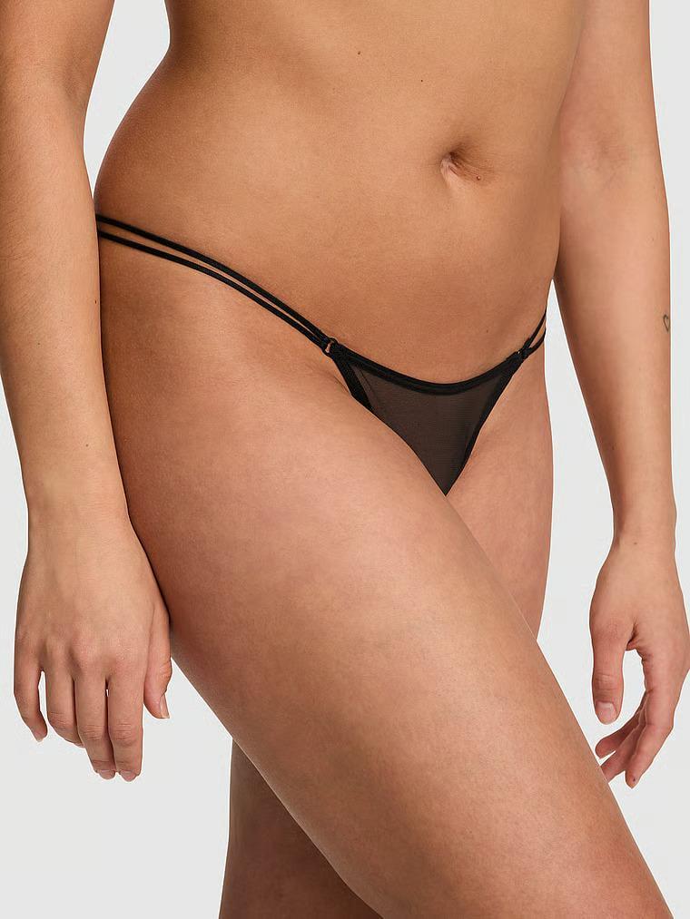 Трусики стринги Victoria's Secret Pink Logo Mesh Strappy Micro Thong Panty S Черный (27048083) Трусики стринги Victoria's Secret Pink Logo Mesh Strappy Micro Thong Panty S Черный (27048083)